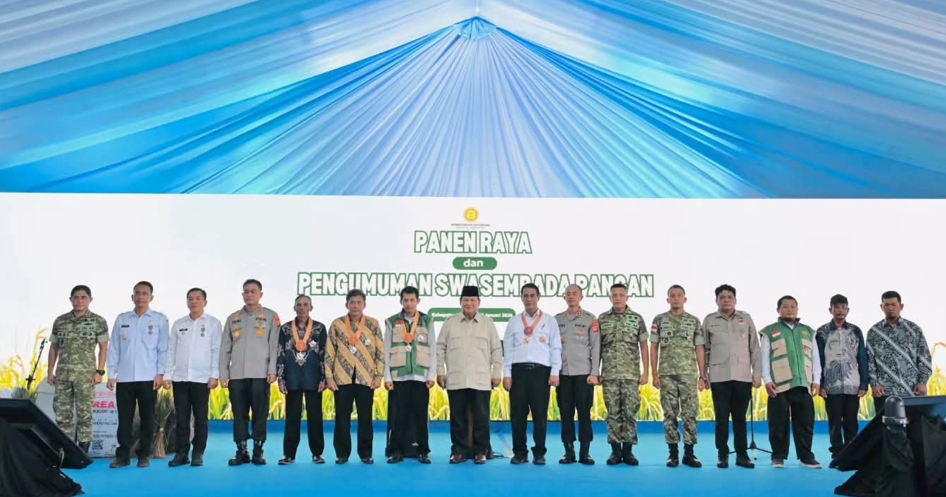 Presiden Prabowo Subianto saat umumkan Indonesia Swasembada Pangan di Tahun ,2025