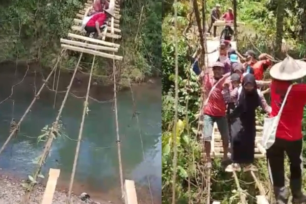 Viral Jembatan Rusak di Lebak, Warga Sindir Pemda: “Ini yang Katanya Lebak Ruhay?”