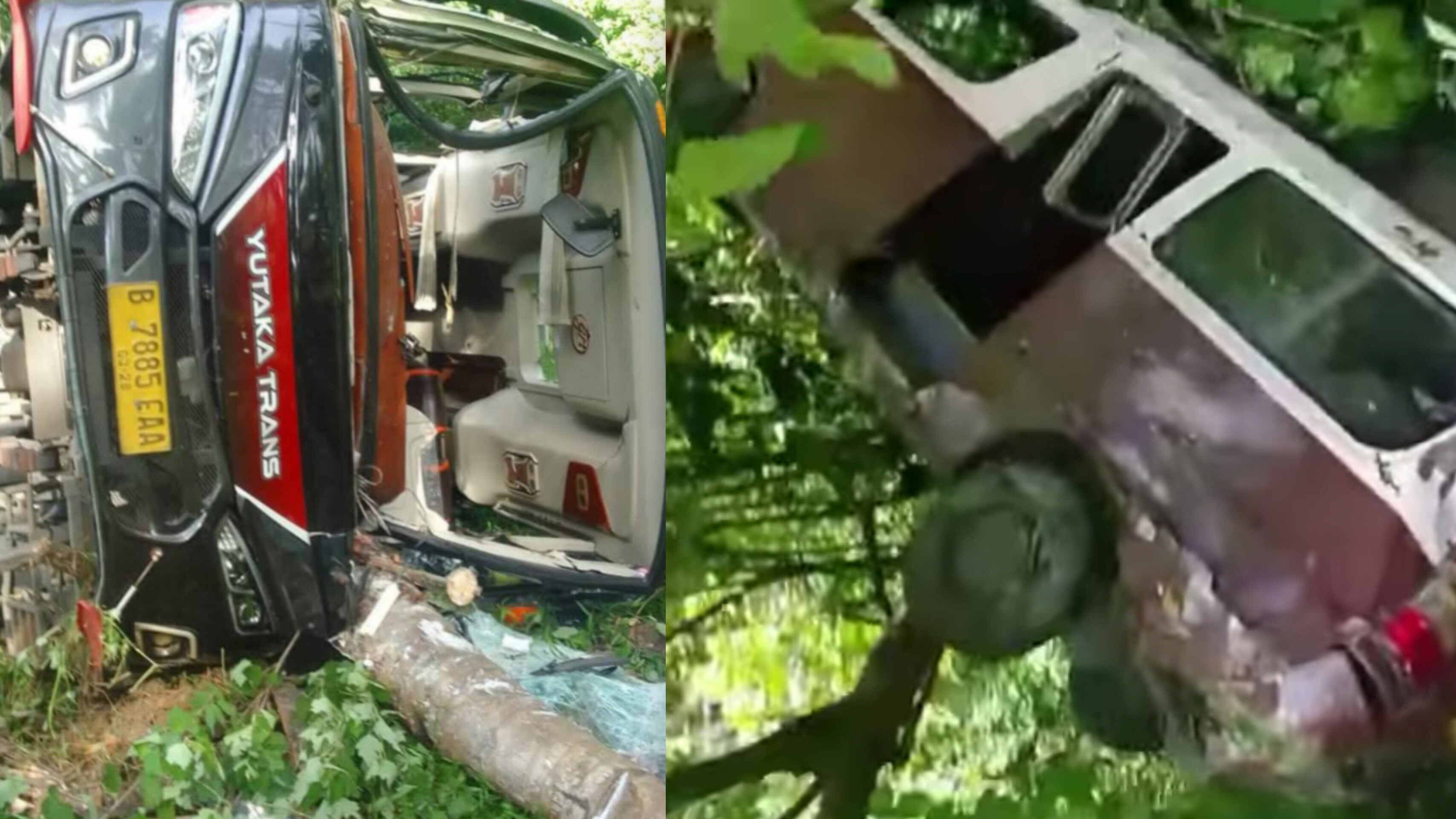 Angkot dan Minibus Pengunjung Ke Pantai Sawarna Mengalami Kecelakaan di Tanjakan Cariang 