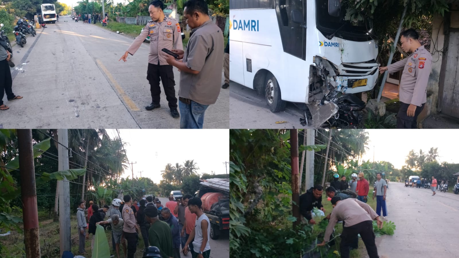Kecelakaan Lalu Lintas Sepeda Motor vs Damri di Jalan Raya Nasional III Malingping–Bayah, Kampung Panyaungan, Desa Panyaungan, Kecamatan Cihara, Kabupaten Lebak, Rabu (18/3/2026)